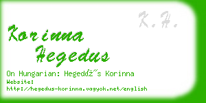 korinna hegedus business card